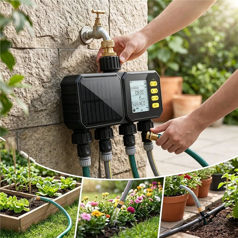 ABUN-Solar Wifi Watering Timer - Smart Garden Zone ulasan dan harga
