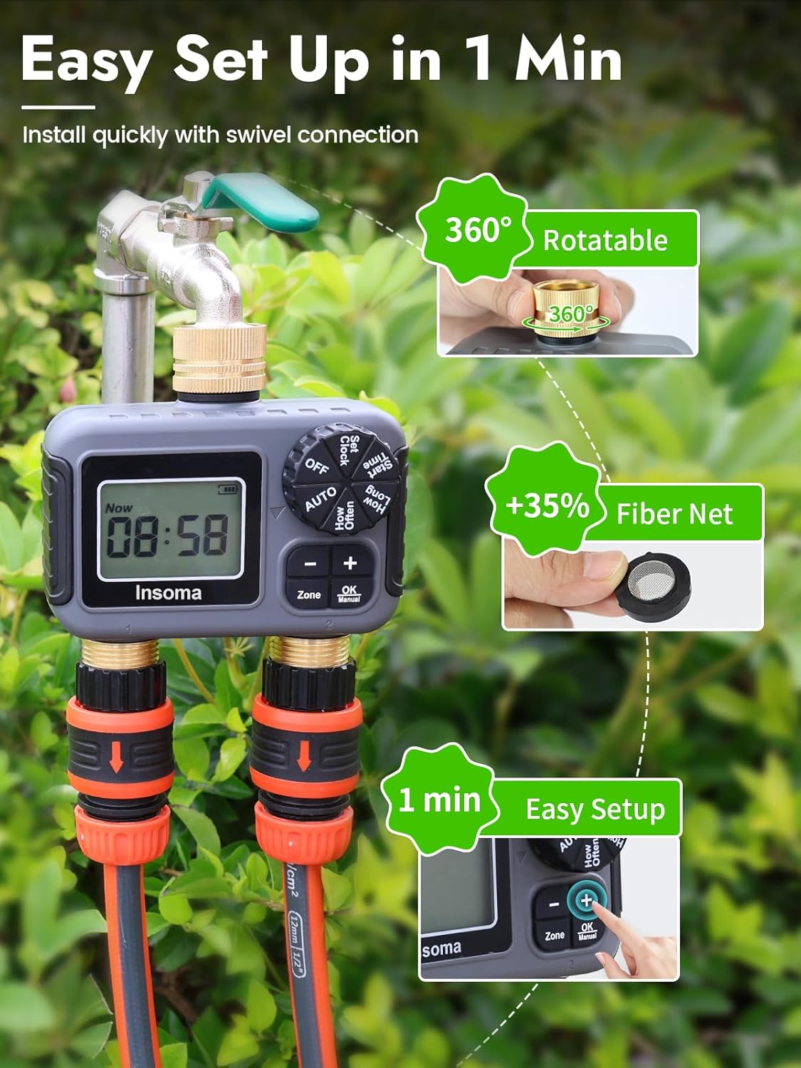 Sistem Irigasi Cerdas Dual Out - Smart Garden At Home ulasan dan harga