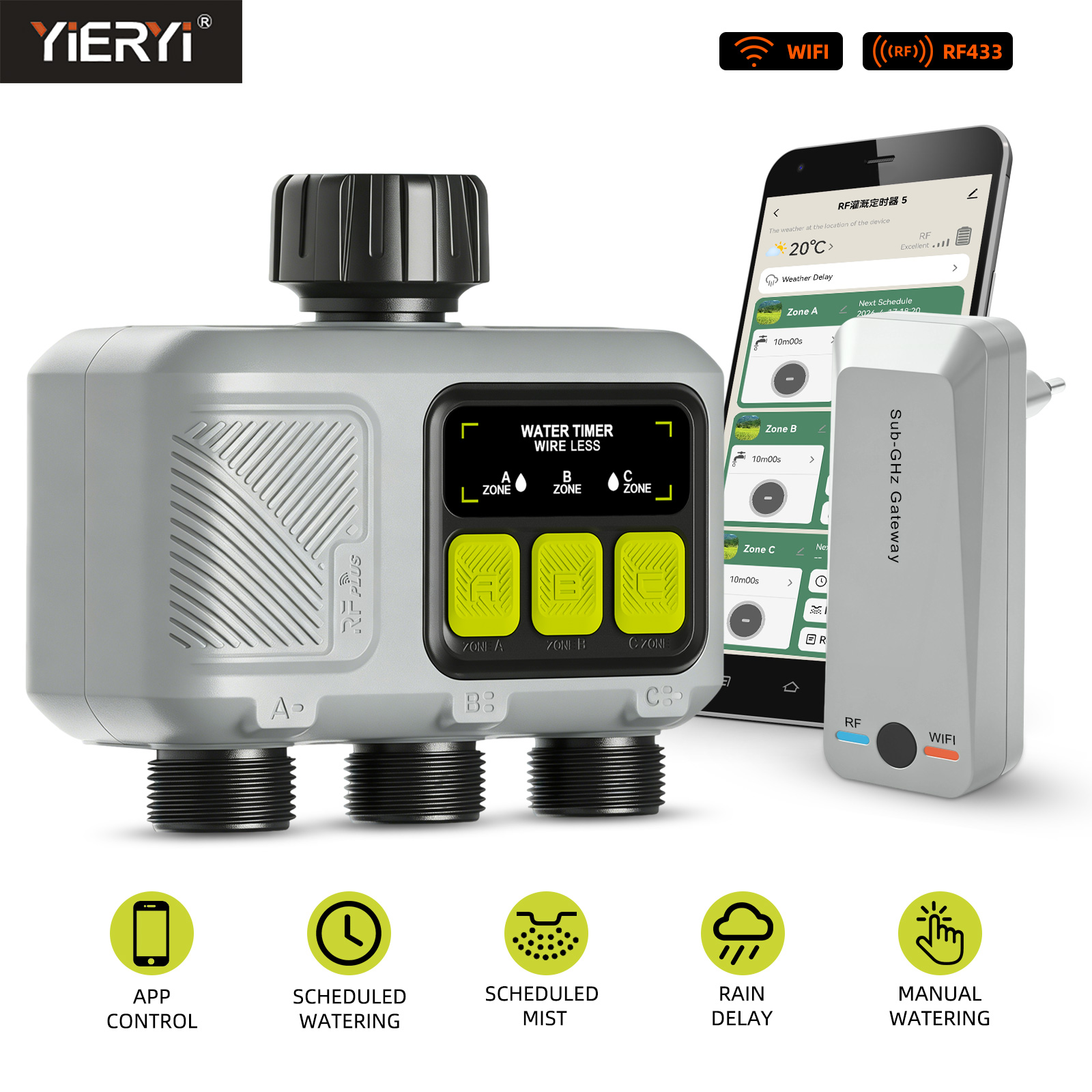 Yieryi Pengatur Waktu Penyiram - Smart Garden Zone ulasan dan harga
