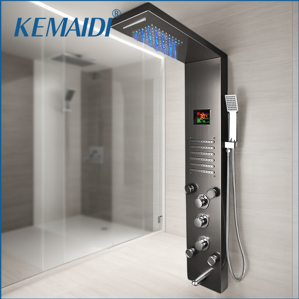 KEMAIDI Set Panel Pancuran LED - Rain Gauge Digital ulasan dan harga