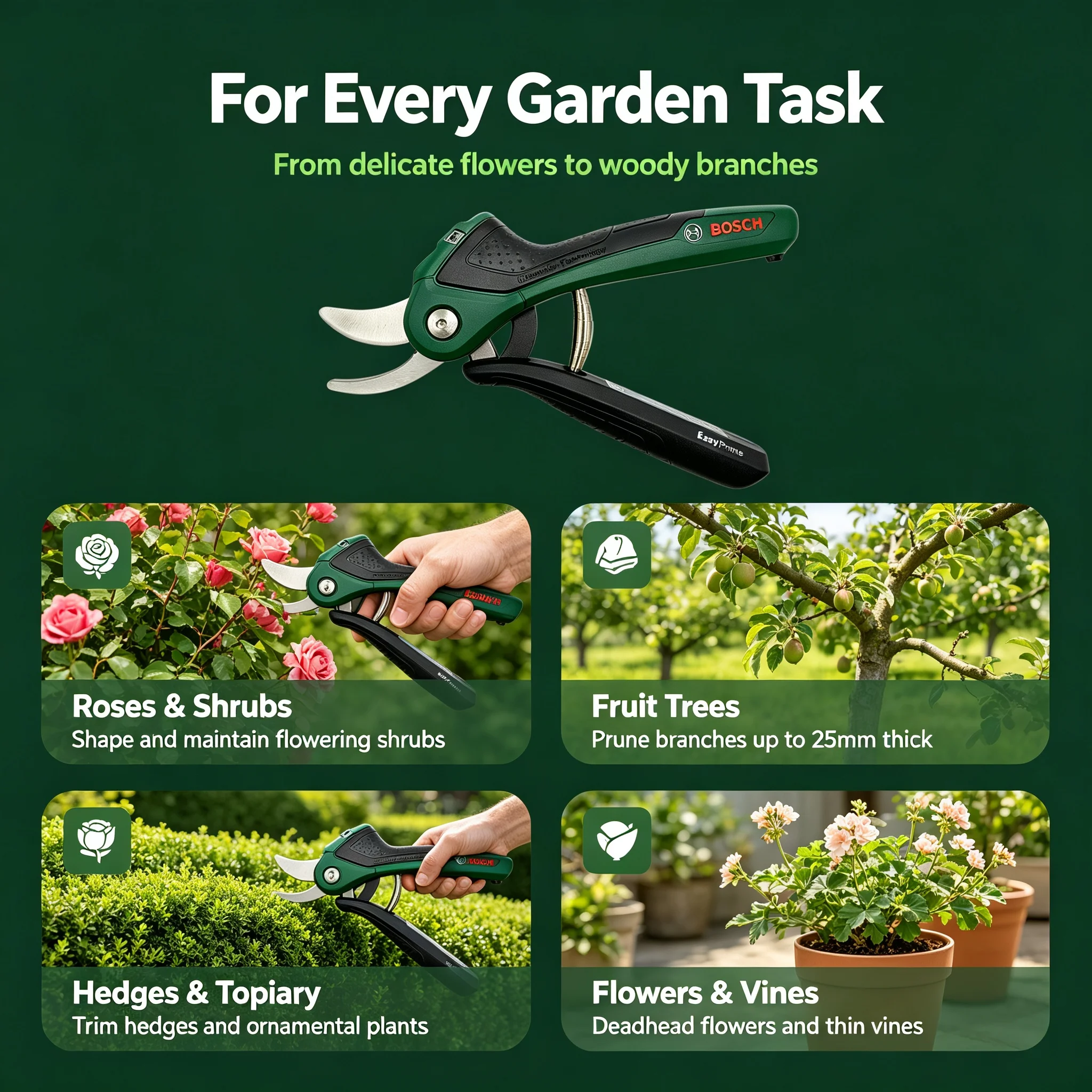 Gunting Pangkas Pintar Tanpa K - Smart Garden Bosch ulasan dan harga