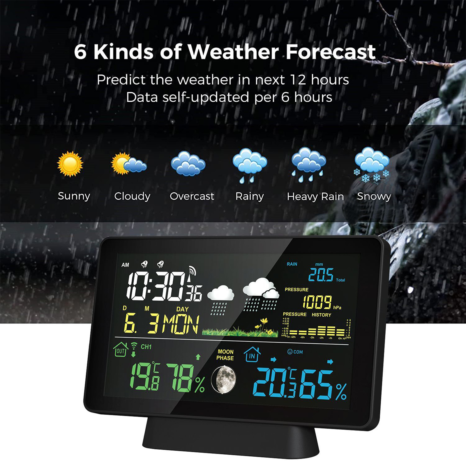 Stasiun Cuaca Nirkabel 8-in-1  - Rain Gauge Digital ulasan dan harga