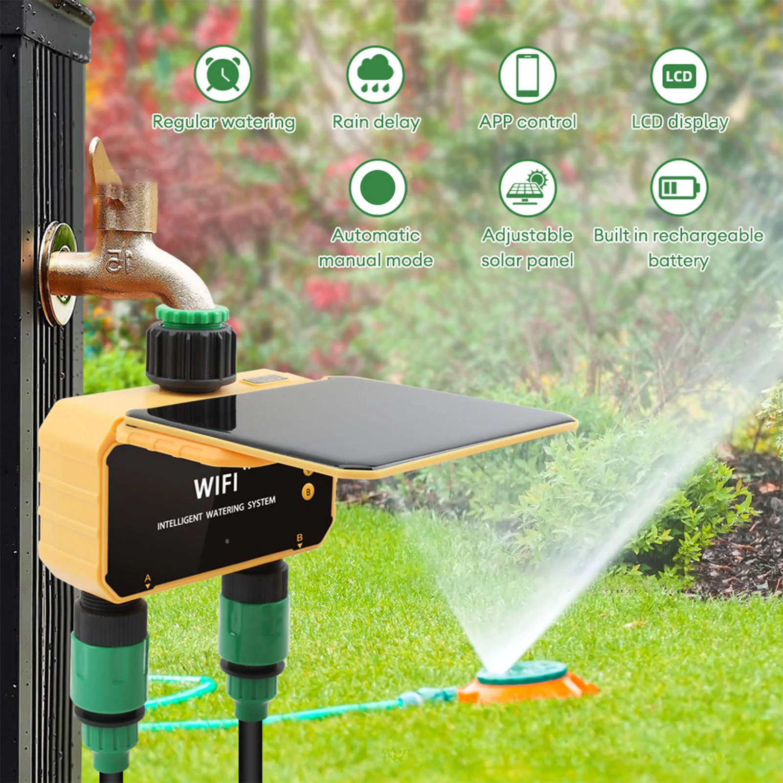 Timer Irigasi Cerdas WiFi Tena - Smart Garden Solar ulasan dan harga