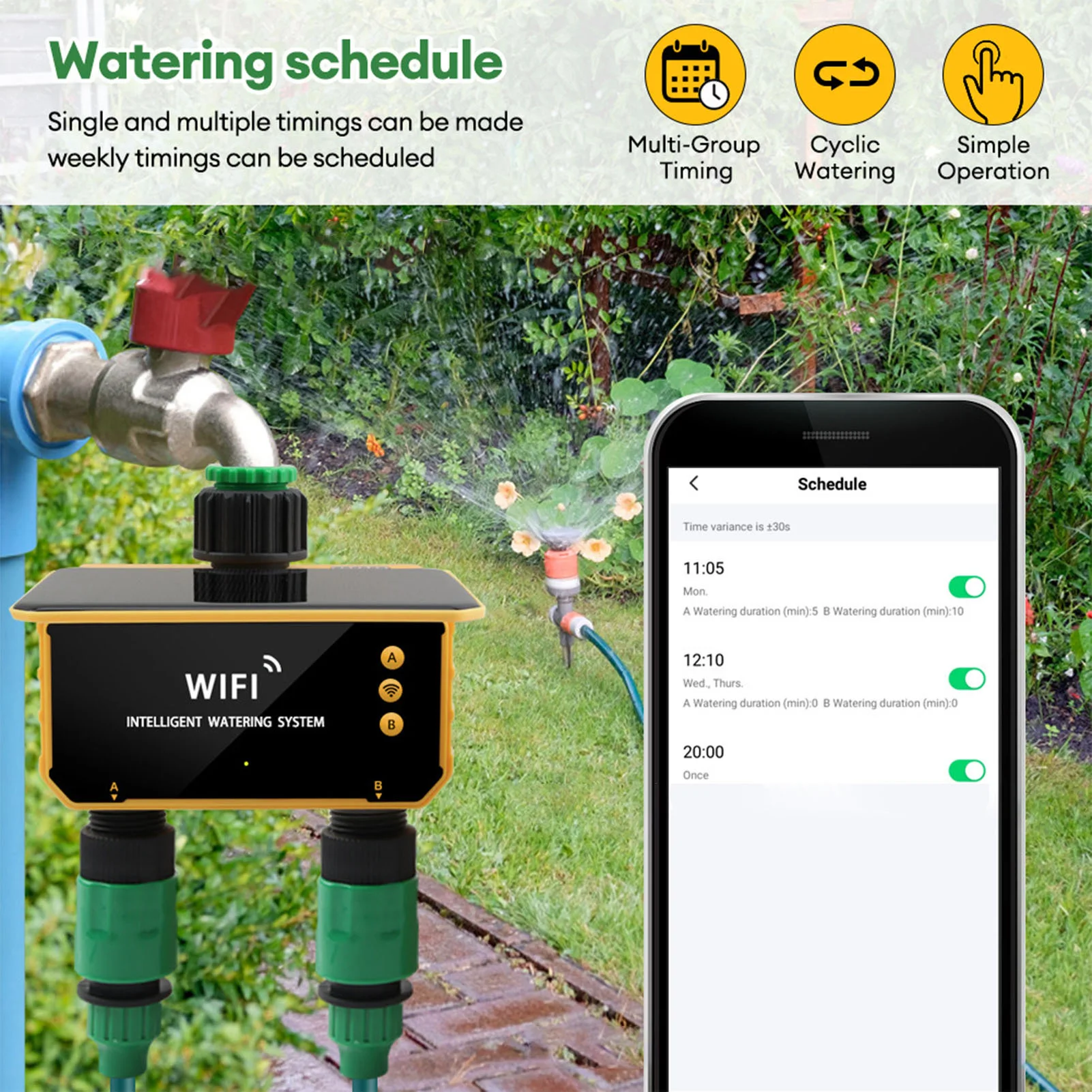 Timer Irigasi Cerdas WiFi Tena - Smart Garden Solar ulasan dan harga